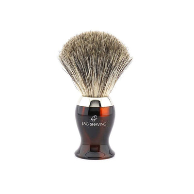 Badger Shaving Brush - Red Brass Handle 