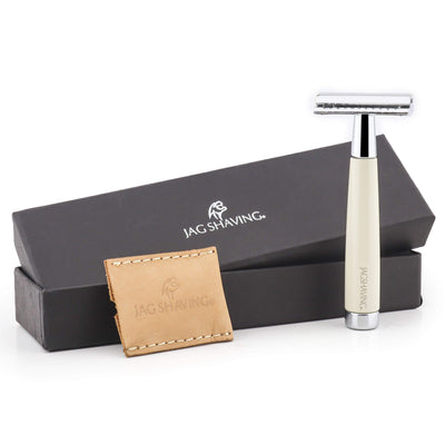 Classy Double Edge Safety Razor - Ivory Color Handle 