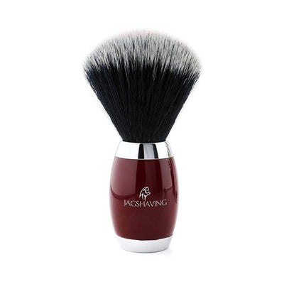 Synthetic Black Hair Shaving Brush - Maroon Handle - JAG SHAVING